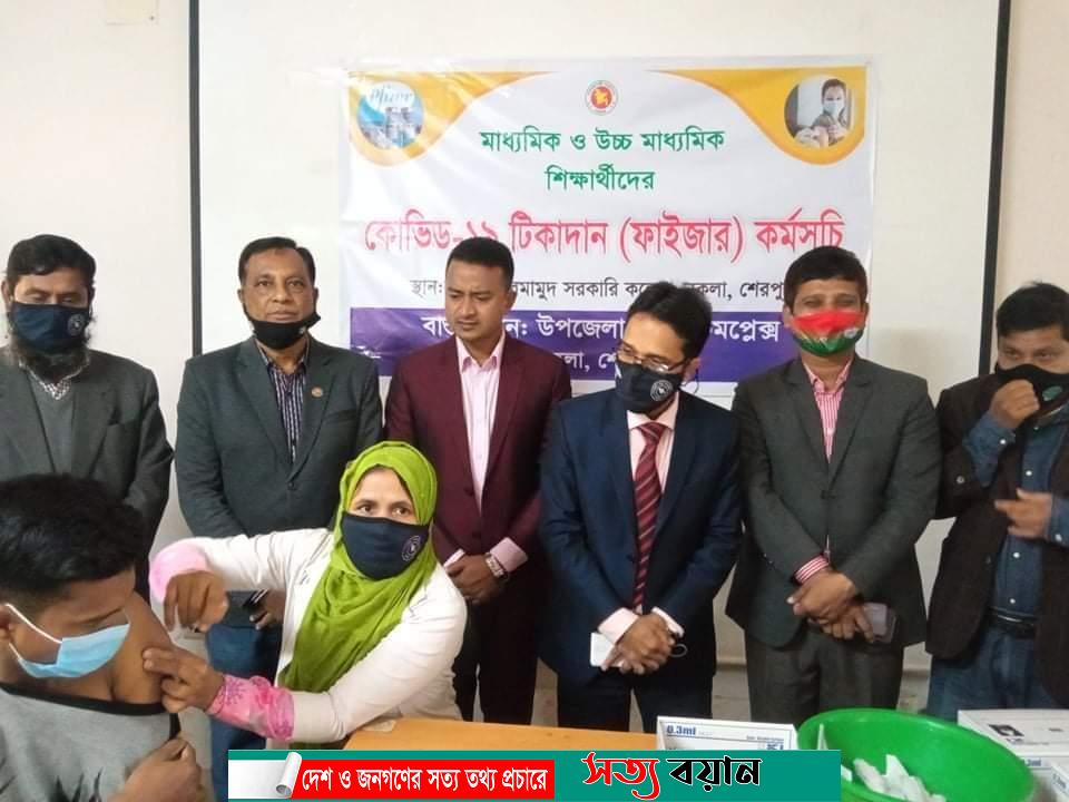 নকলায় টিকাদান কর্মসূচি শুরু আনন্দিত শিক্ষার্থীরা-সত্যবয়ান